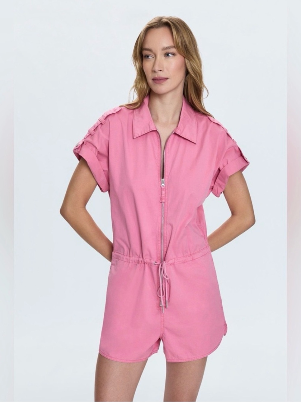 Pistola Pink Short-Sleeve Zip Romper